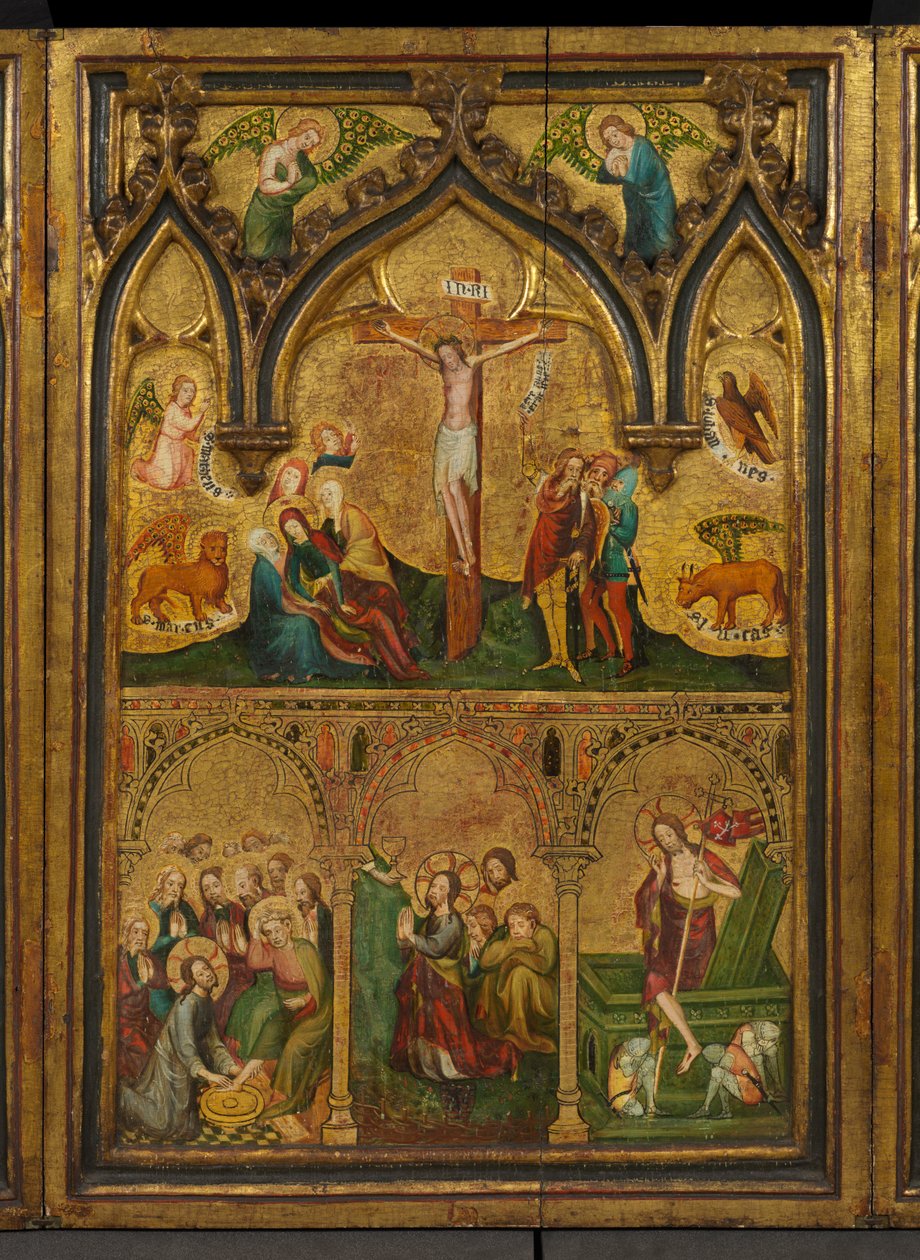 Keresztrefeszített triptichon (korábban Estouteville-i triptichon néven) (központi panel), 1374 körül (tempera a panelen) alkotó: German School