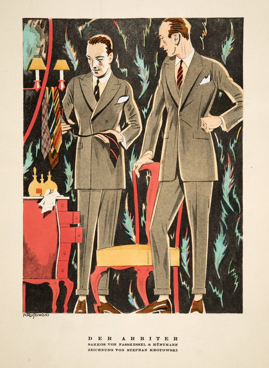 Der Arbiter, Fasskessel & Muntmann ruhái, Styl, pub. 1922 (pochoir print) alkotó: German School