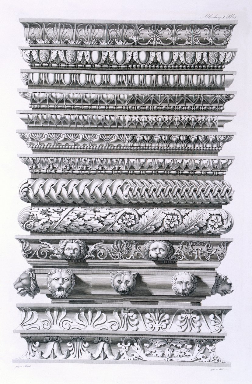 Tervek párkányokhoz, 1856 alkotó: German School