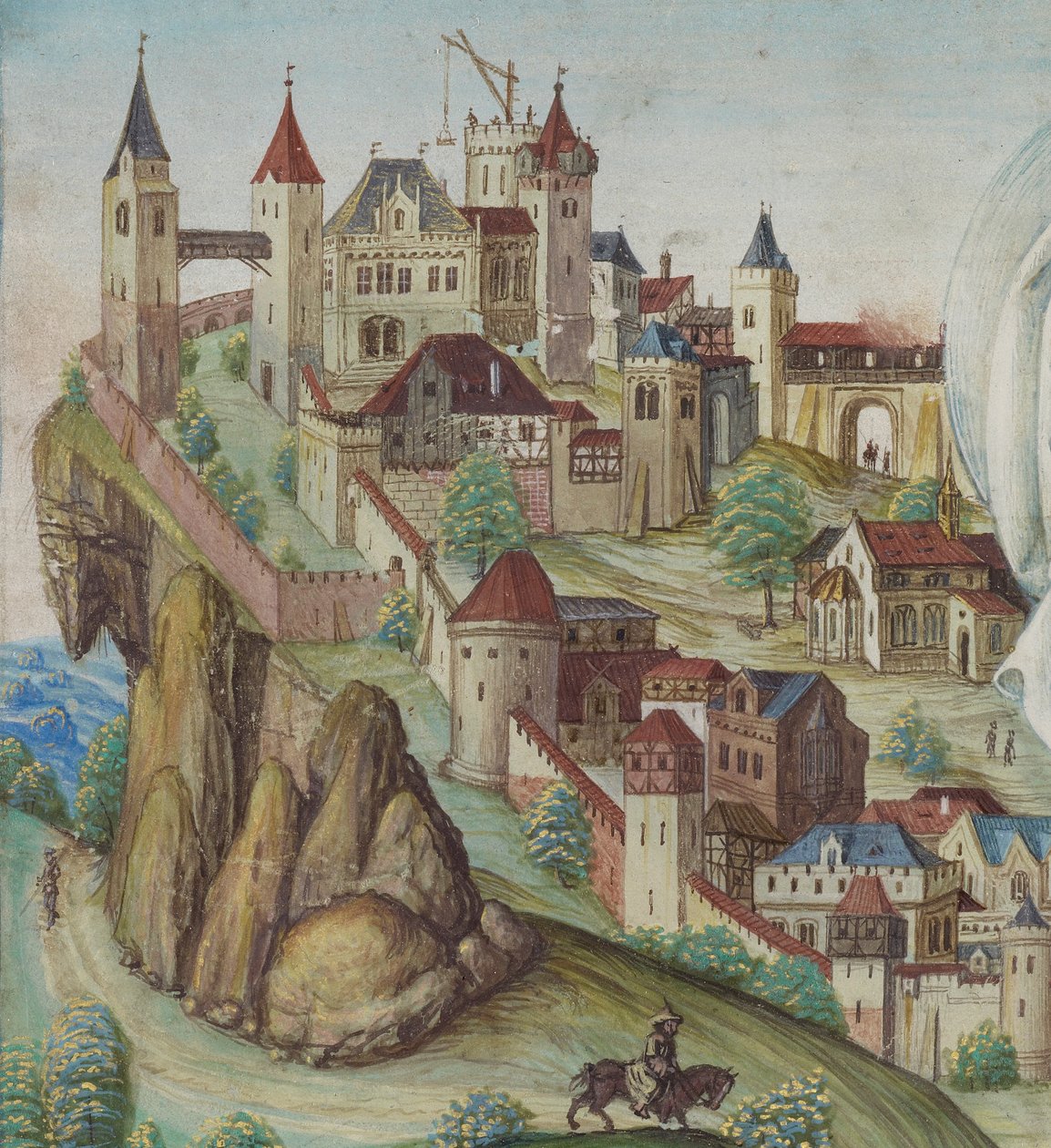 A keresztre feszítés részlete, német város, 15. század vége (tempera és arany pergamenre) alkotó: German School