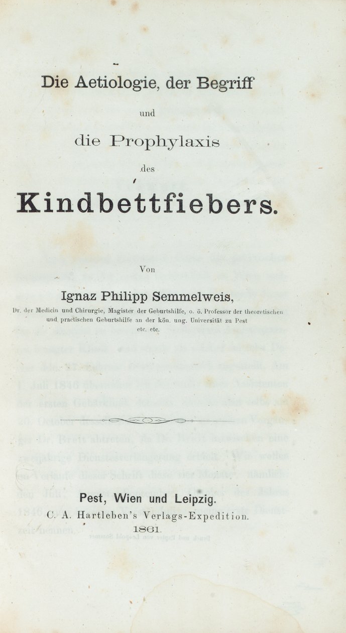 A gyermekágyi láz etiológiája, fogalma és megelőzése, Ignaz Philipp Semmelwies (1818-65) alkotó: German School