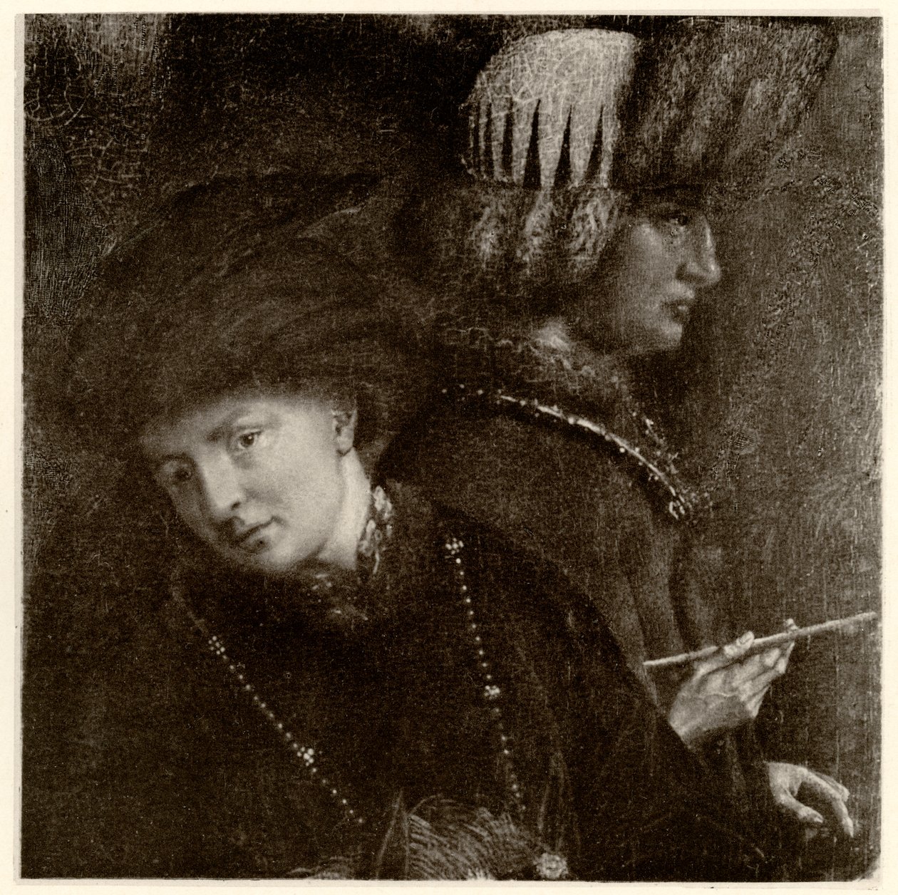 Die Brüder Van Eyck, Hubert van Eyck (1366-1426), Jan van Eyck (1386-1440), 1884-90 (fénykép) alkotó: German School