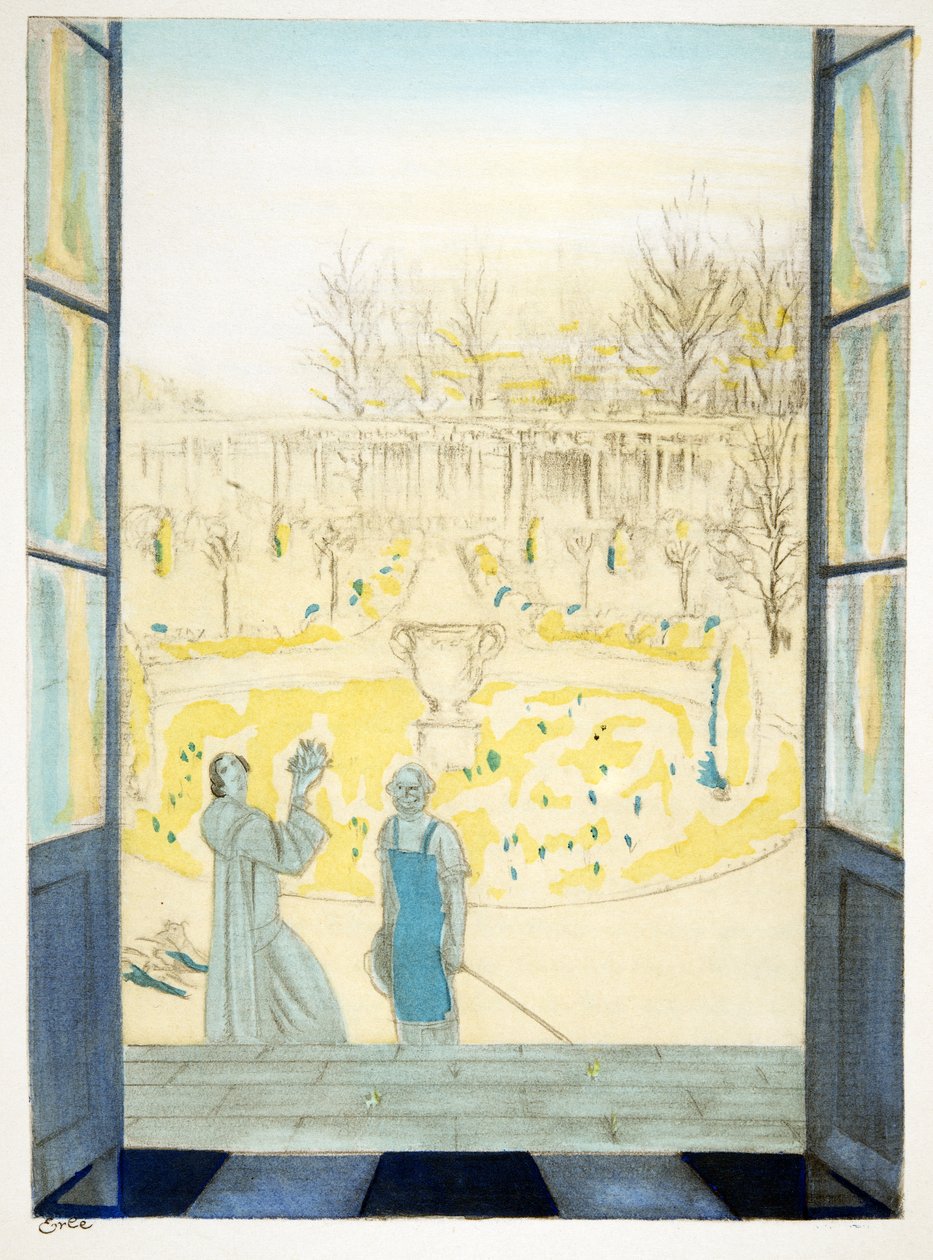The First Flowers, Styl, Pub.1922 (pochoir print) alkotó: German School