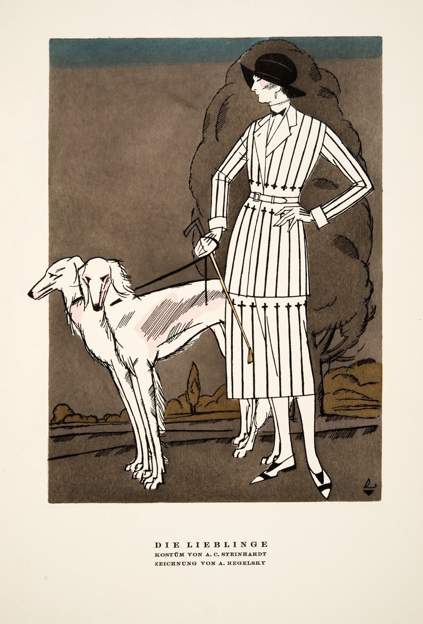 Die Lieblinge", A C Steinhardt divathirdetése, Styl, 1922-es kiadás (pochoir-nyomat) alkotó: German School
