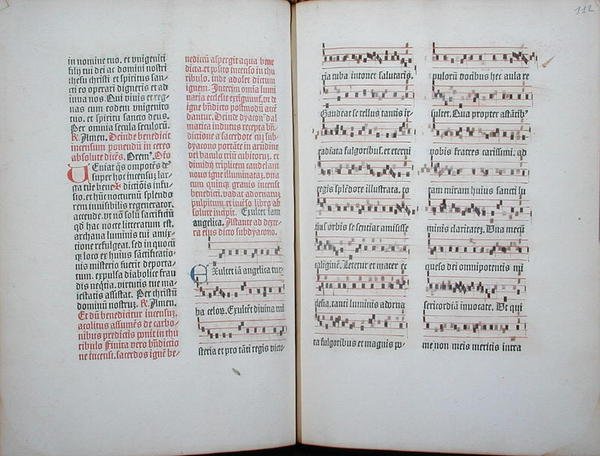 Dupla oldal egy inkunabulumból vett sima dallal, a Missale Romanumból, 1482 körül (vellum) alkotó: German School
