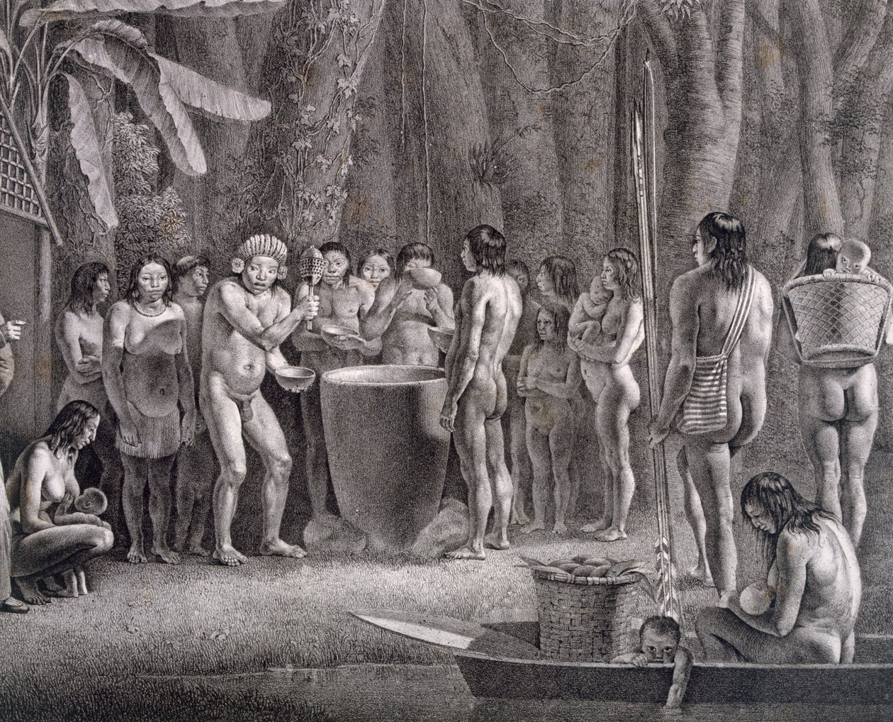 A Coroados törzs ivófesztiválja, 1835-50 körül alkotó: German School