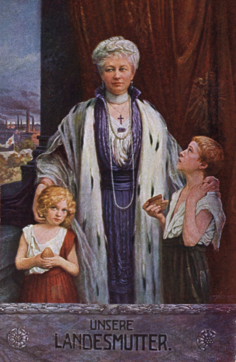 Augusta Viktória német császárnő, a nemzet anyja (színes litográfia) alkotó: German School