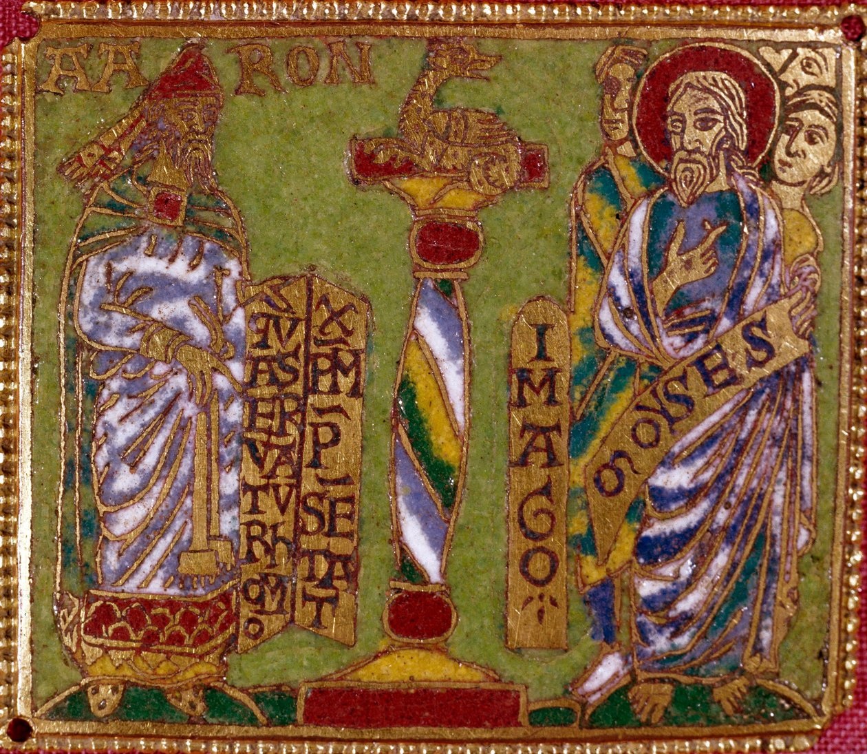 Áron és Mózes prófétát ábrázoló zománclemez. Rhenane iskola. 12. század. Firenze, Nazionale Museo del Bargello alkotó: German School
