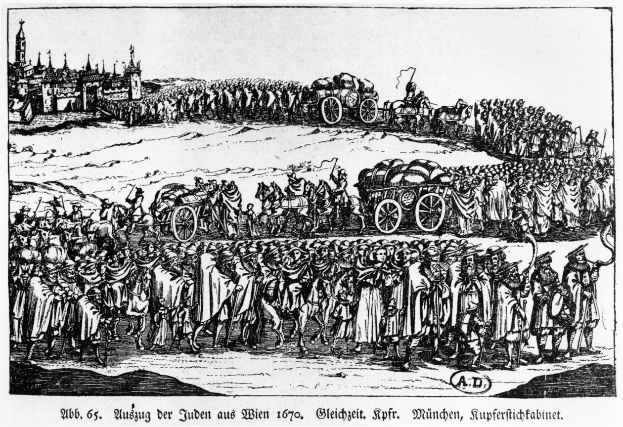 A zsidók kiűzése Bécsből, 1670 alkotó: German School