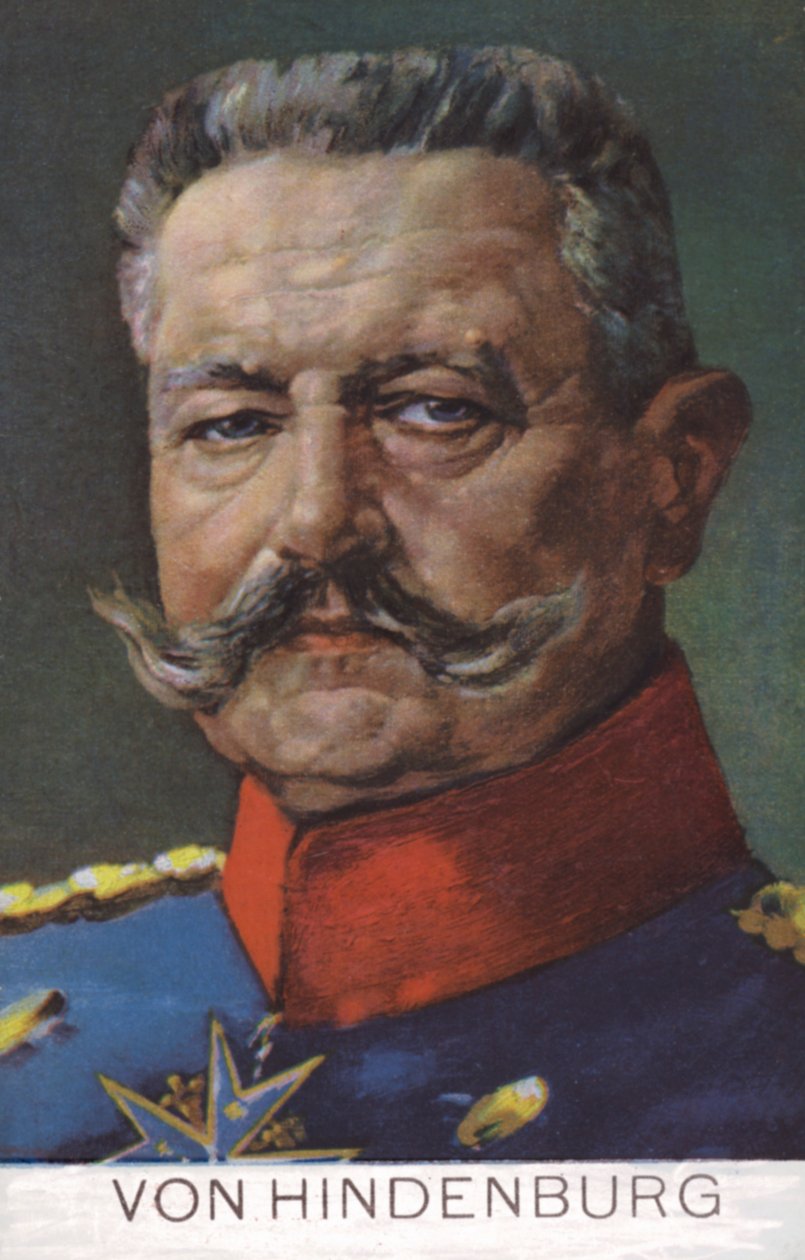 Paul von Hindenburg tábornagy, a német hadsereg parancsnoka az I. világháborúban (színes litográfia) alkotó: German School