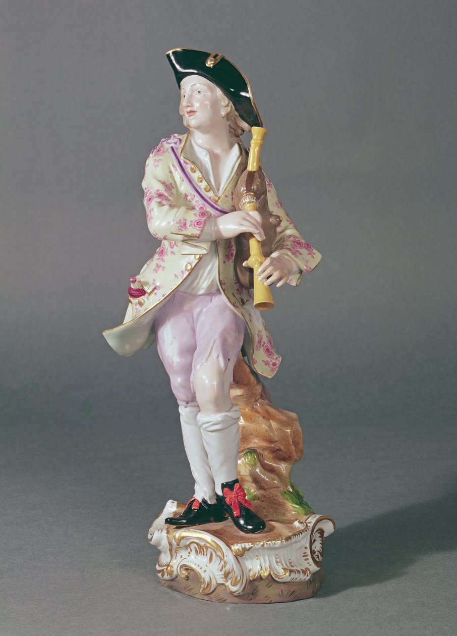 Egy vitéz figura csövekkel, Meissen, 1850 körül (kerámia) alkotó: German School