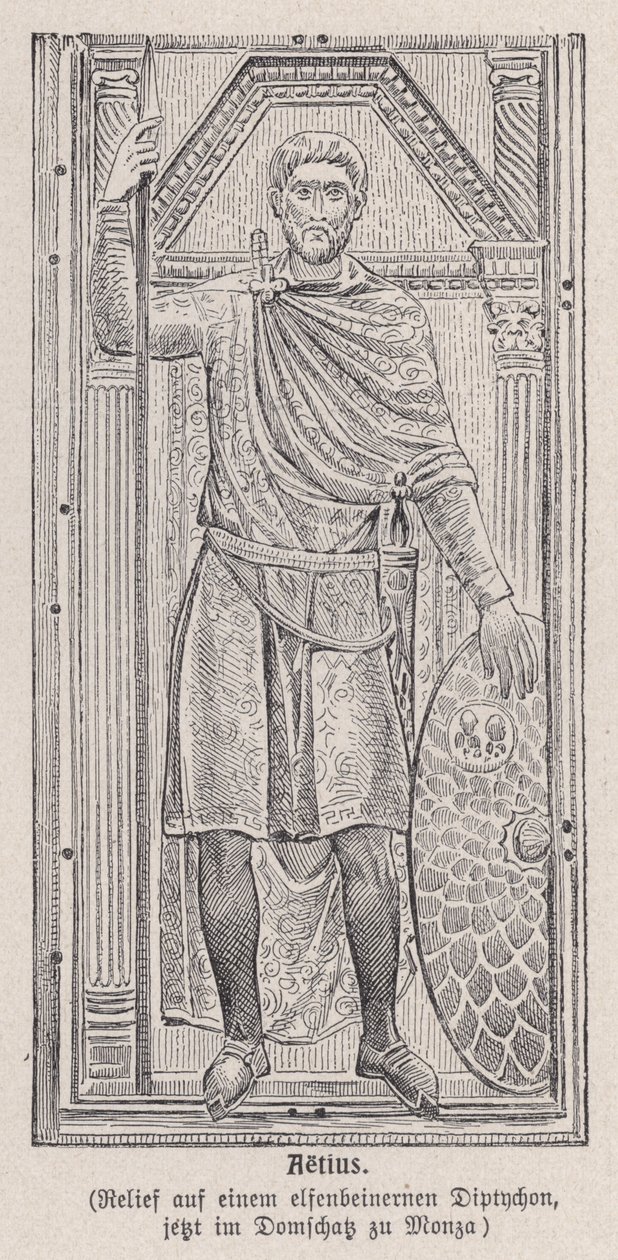 Flavius Aetius, római hadvezér (metszet) alkotó: German School