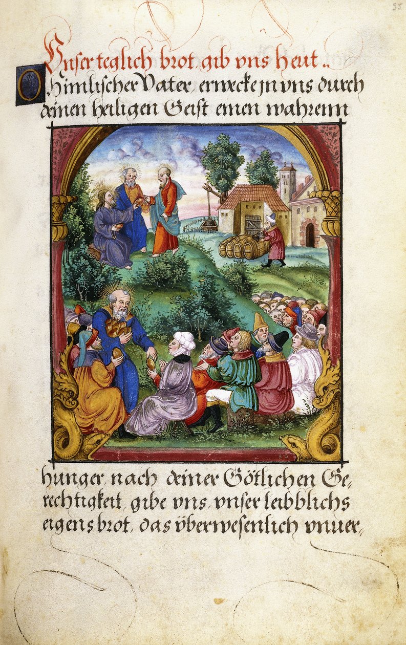 55. fólió: Az ötezer ember élelmezése, 1551 alkotó: German School