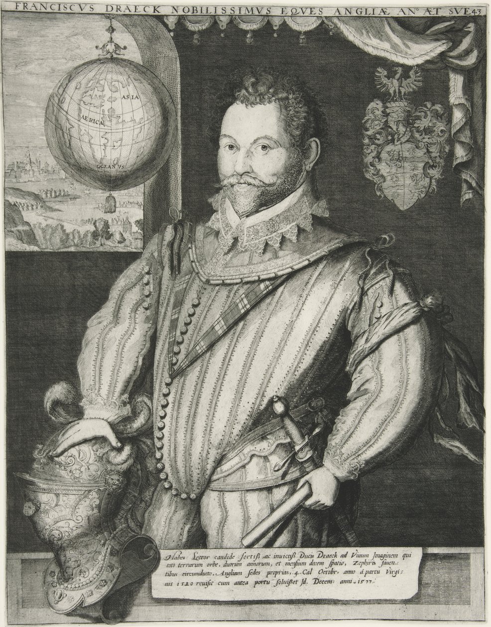 Francis Drake, kocsma. 19. század (metszet) alkotó: German School