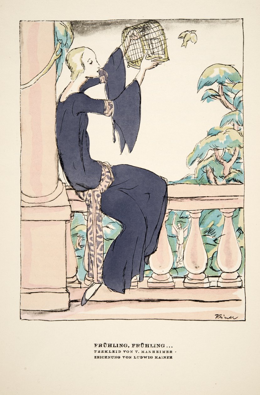 "Frühling, Frühling", V. Manheimer tearuha reklámja, Styl, 1922-es kiadás (pochoir print) alkotó: German School
