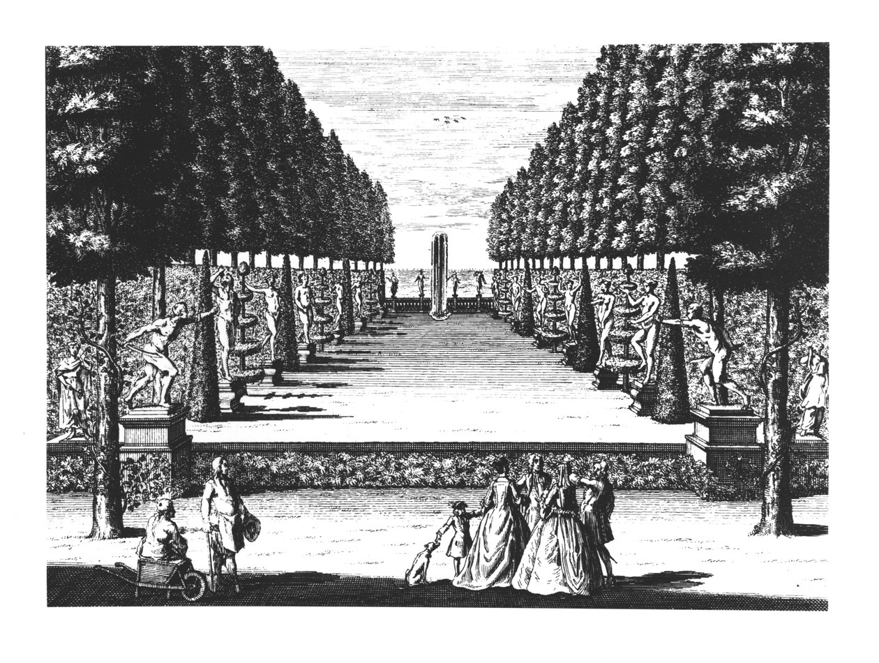 Garden Theatre Herrenhausenben, vésette Joost Van Sasse (1716-36) alkotó: German School