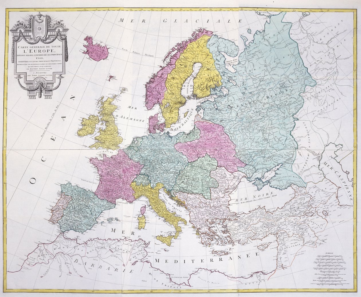 Egész Európa általános térképe, főbb országaira bontva, 1782 alkotó: German School