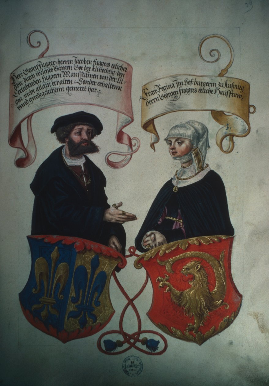 Georg Fugger és felesége Regina Imhoff, a Fugger család titkos könyvéből alkotó: German School