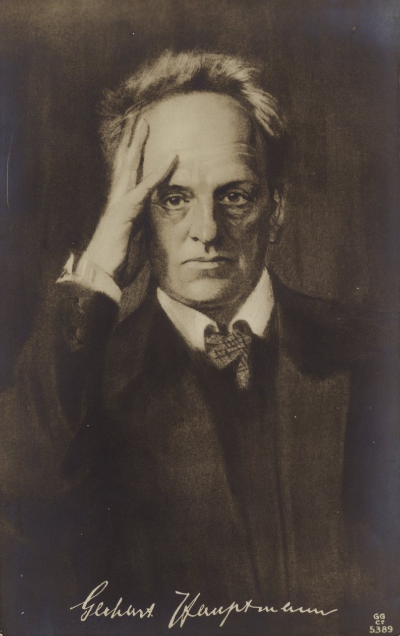 Gerhard Hauptmann (1862-1946), német dráma- és regényíró (litho) alkotó: German School