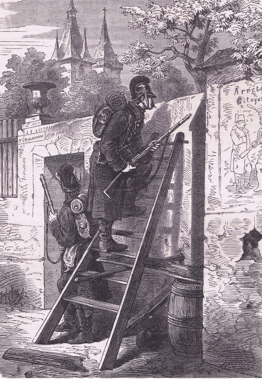 Német felfedező csapat, Cassells: A Franciaország és Németország közötti háború története, a Cassell and Company Limited kiadója, 1890 körül (litho) alkotó: German School