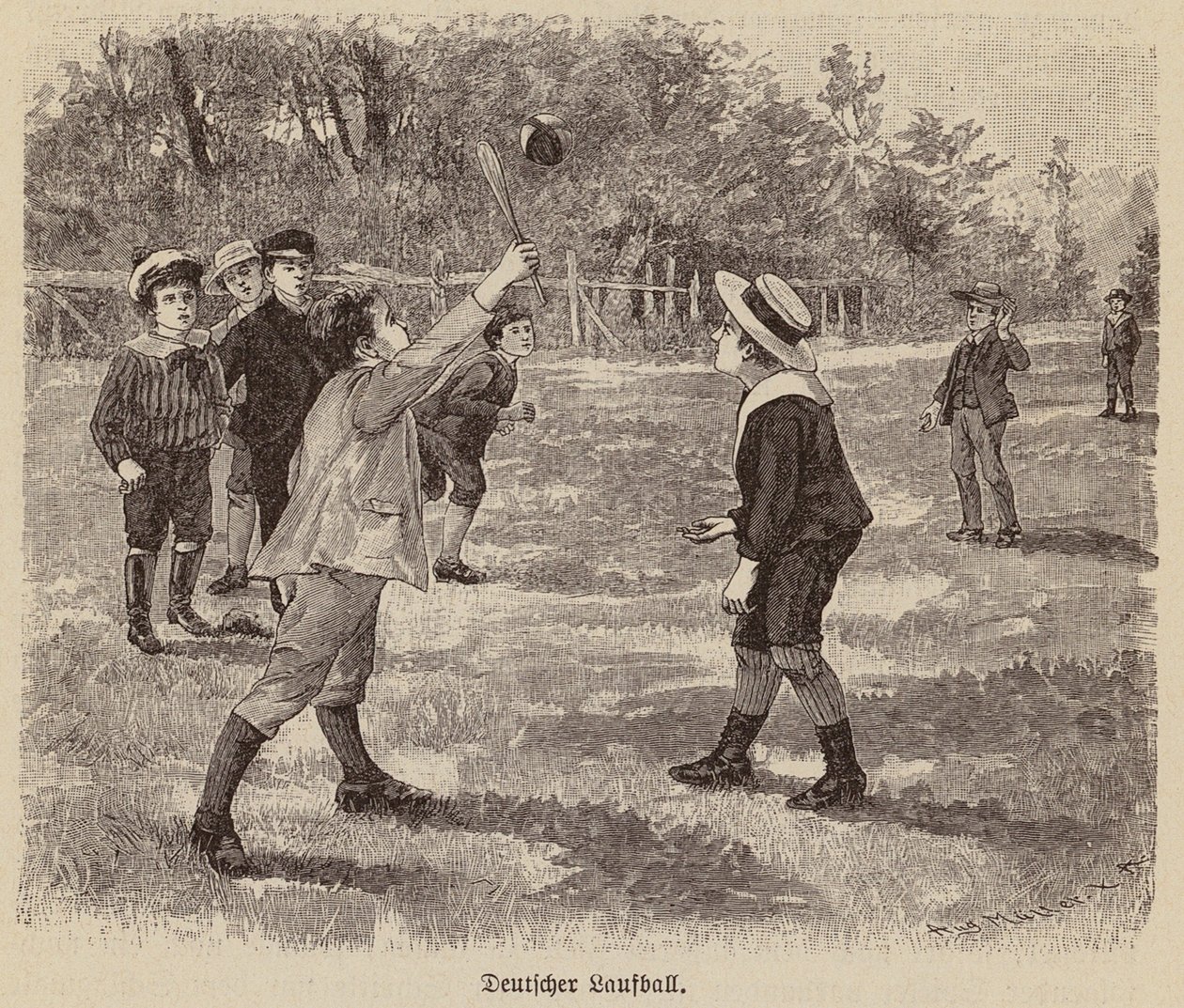 Német futó labda (metszet) alkotó: German School
