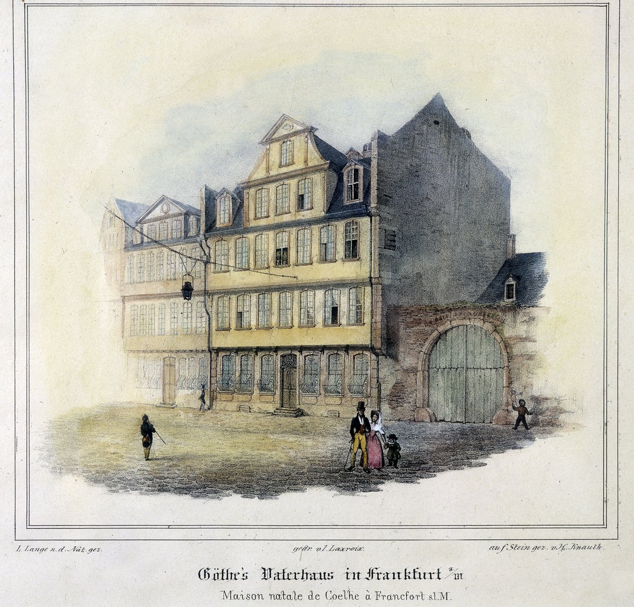 Goethe-ház Frankfurtban (színes litó) alkotó: German School