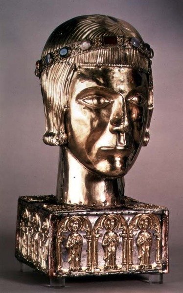 Szent Eusztáz arany feje, 1210 körüli, Németország alkotó: German School