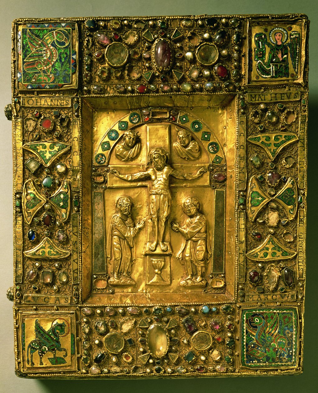 Gospel Cover, Otton, Németország, 11. század (arany, zománc és féldrágakövek) alkotó: German School