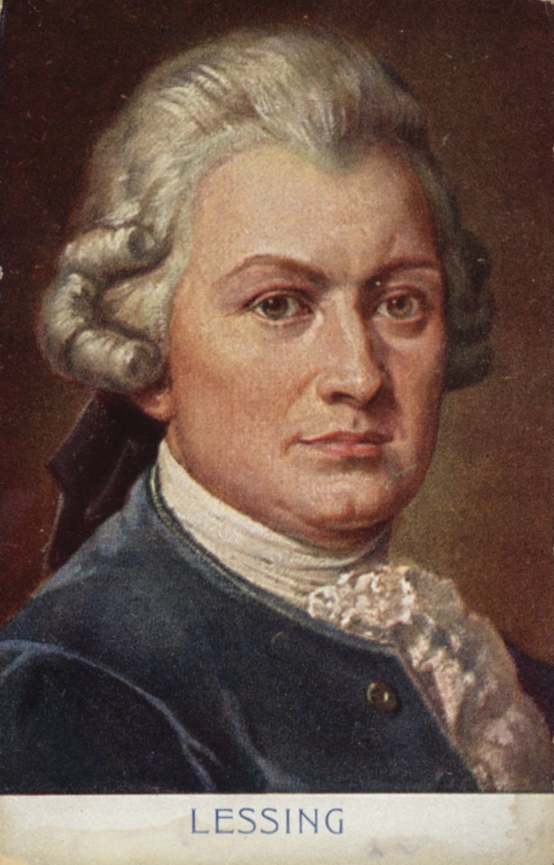 Gotthold Ephraim Lessing (1729-1781), német író, filozófus és drámaíró (színes litográfia) alkotó: German School