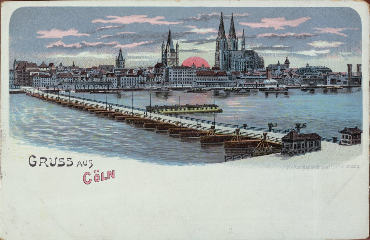 Köln üdvözlőlapja, 1900 előtt alkotó: German School