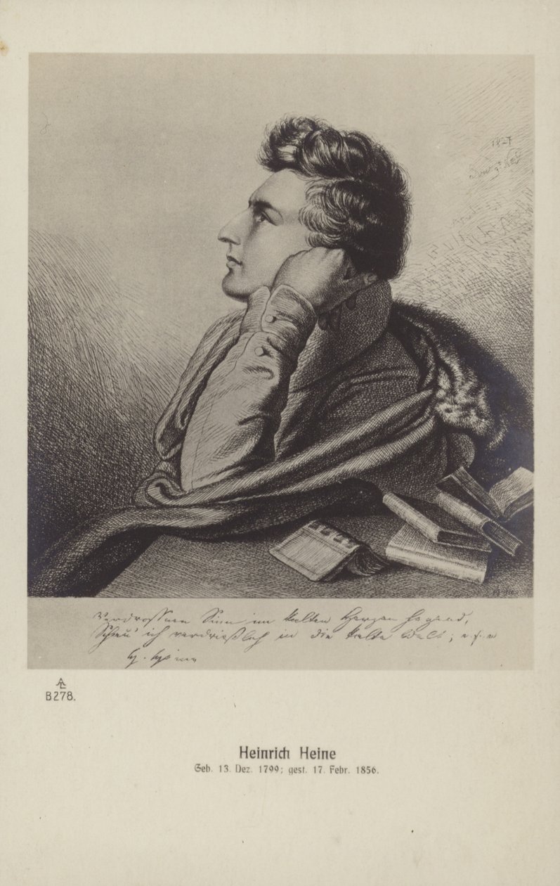 Heinrich Heine (1797-1856), német költő (litográfia) alkotó: German School