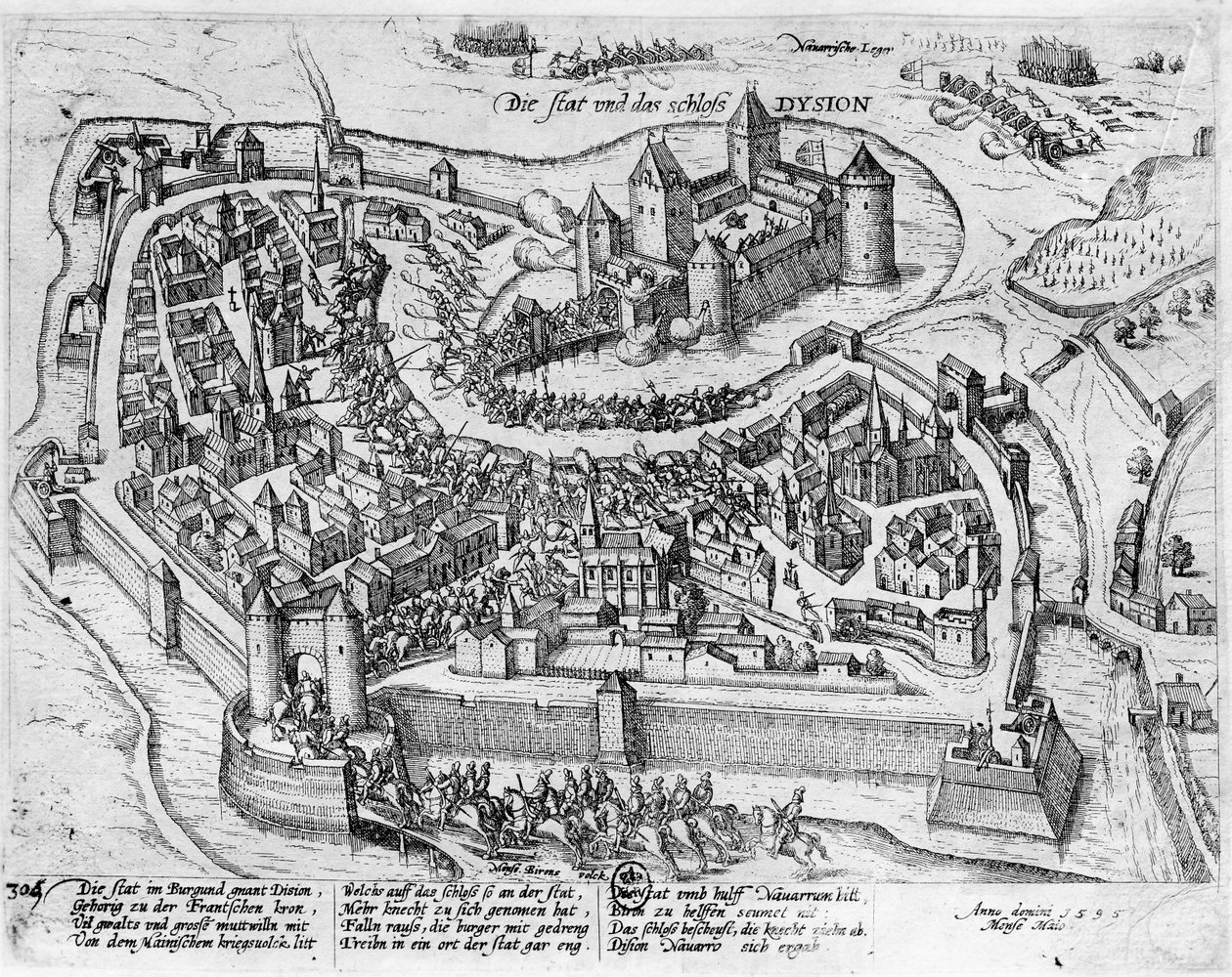 Henrik IV (1553-1610) belép Dijonba, miután Fontaine-Francaise-nél aratott spanyolok felett, 1595. június 5. alkotó: German School
