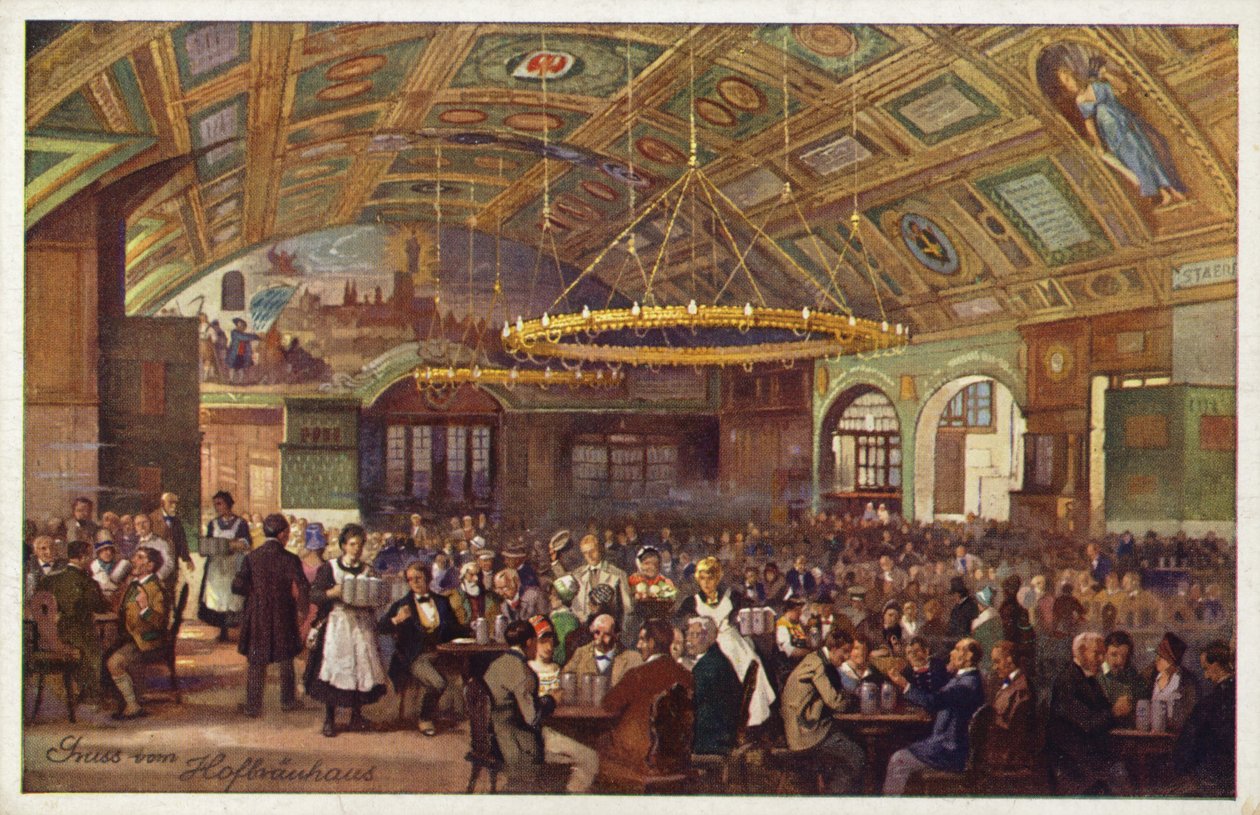 Hofbrauhaus, München (színes litográfia) alkotó: German School