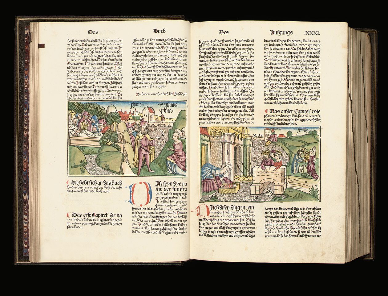 A Biblia 9. német nyelvű kiadásának megvilágított példánya, Anton Koberger, Nürnberg, 1483 alkotó: German School