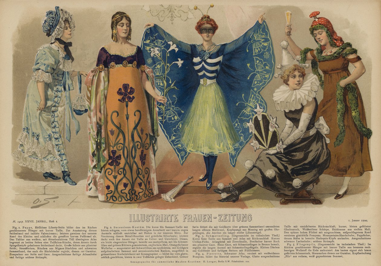 Illusztráció az Illustrirte Frauen-Zeitung számára (színes litográfia) alkotó: German School