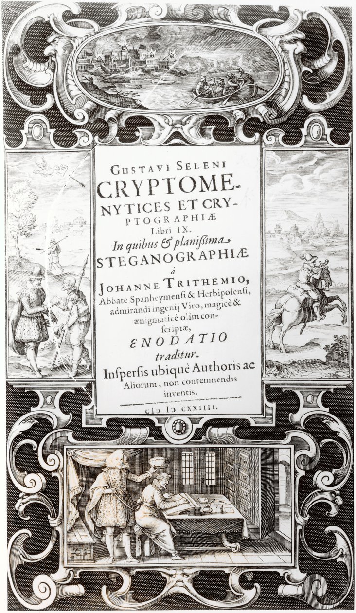 Illusztráció Gustavus Selenus (Augustus, Brunswick hercege) Cryptomenysis és kriptográfia 9. könyvéből, 1624 alkotó: German School