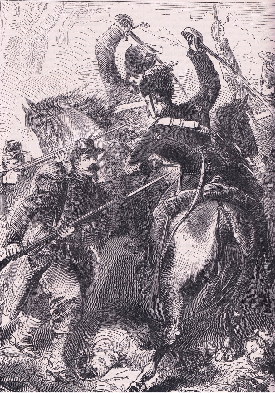 A Dreux-i csatában Cassells: A Franciaország és Németország közötti háború története, Cassell and Company Limited, 1890 körül (litho) alkotó: German School