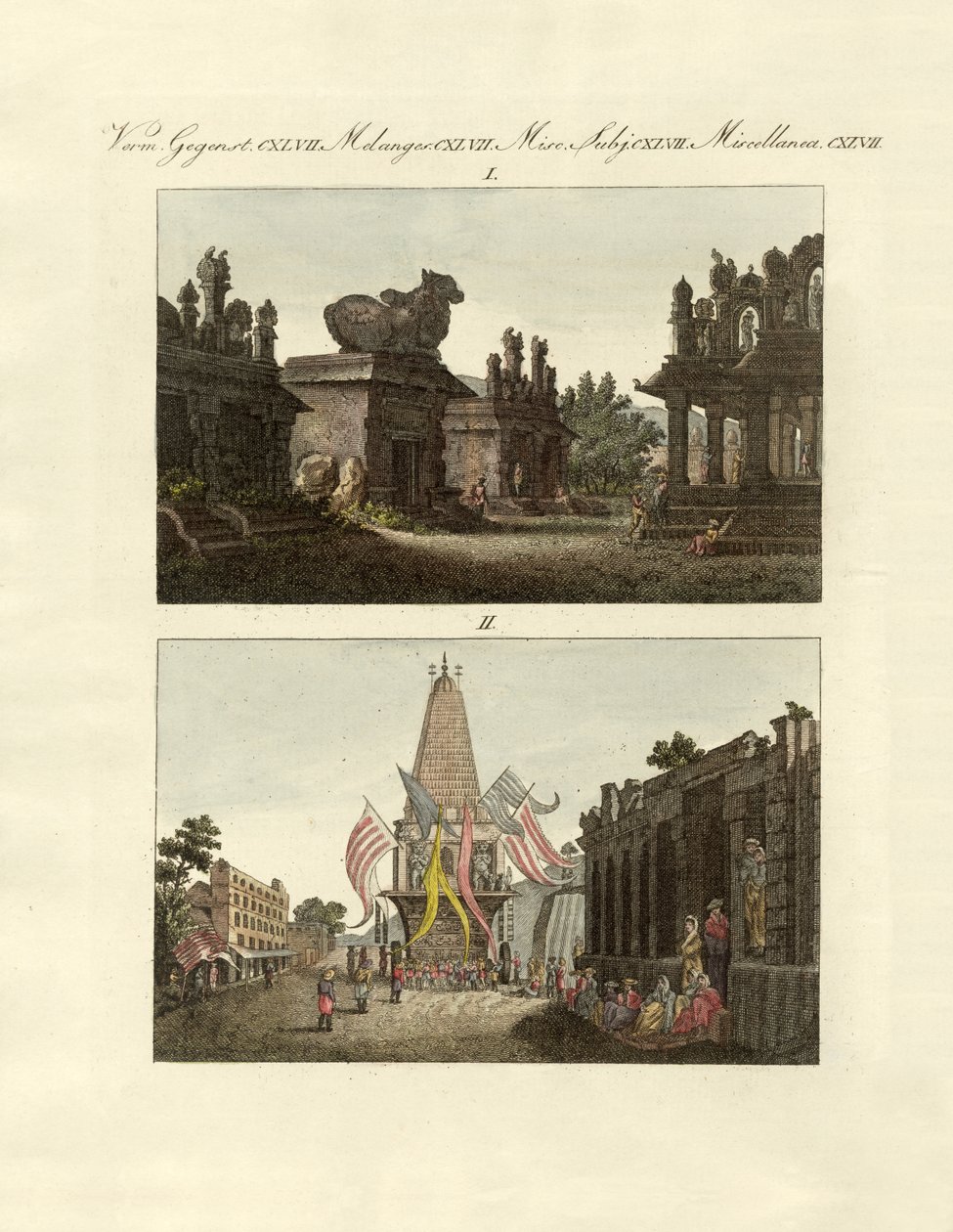 Indiai érdekességek (színes metszet) alkotó: German School