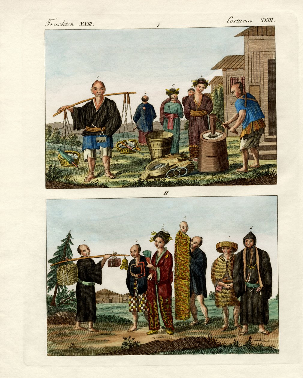 Japán ruhák (színes gravírozás) alkotó: German School