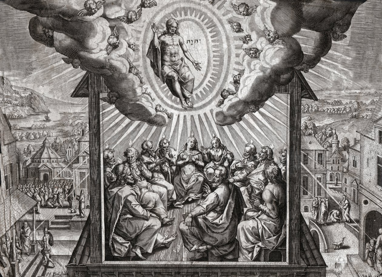 Jézus Krisztus és az apostolok. (metszés alkotó: German School