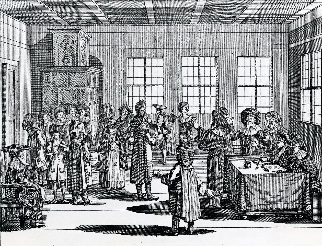 Zsidó válás jelenete, a Judisches Ceremonielből, Paul Christian Kirchner alkotó: German School