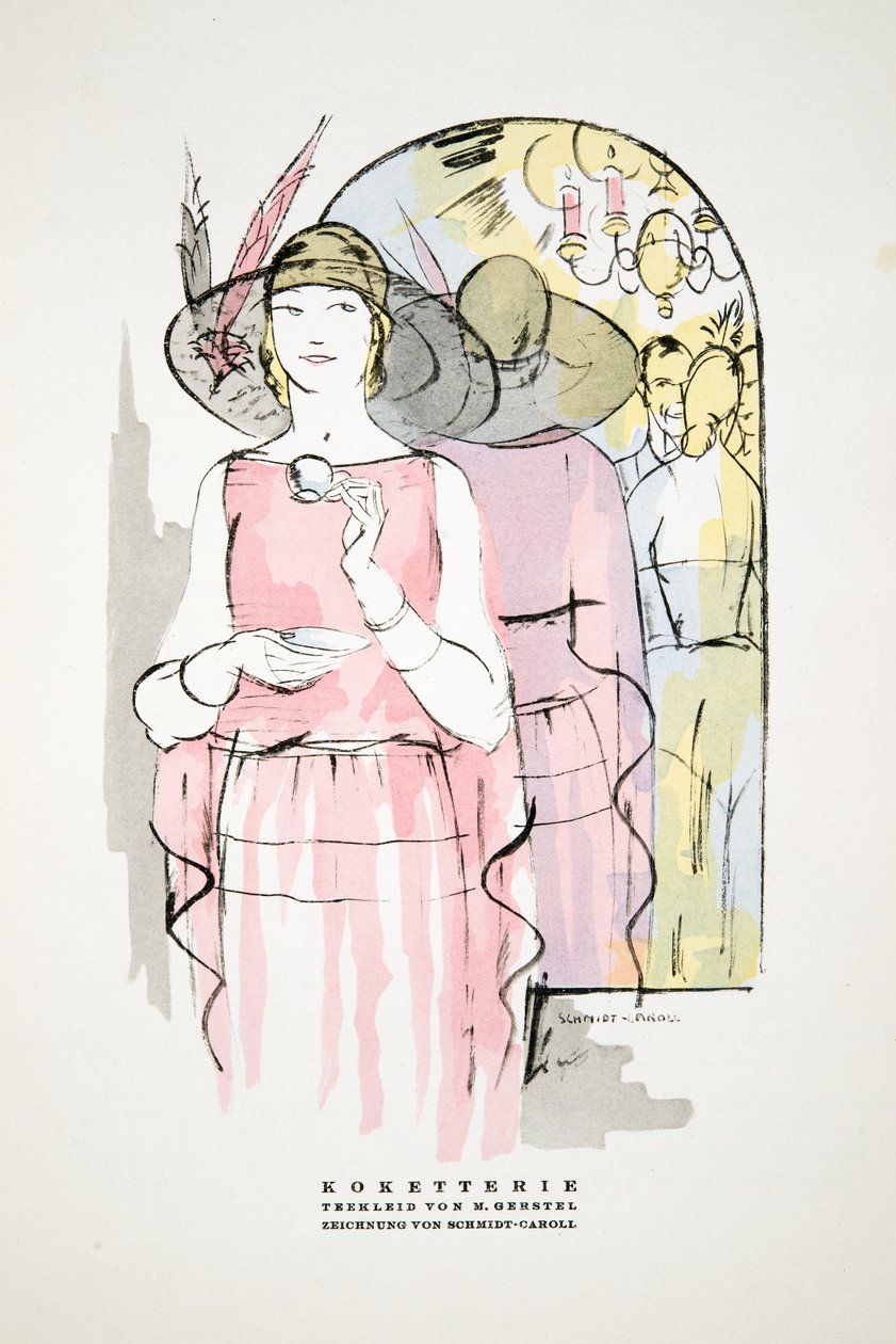 Koketterie, M. Gerstel tearuha, Styl, pub. 1922 (pochoir print) alkotó: German School
