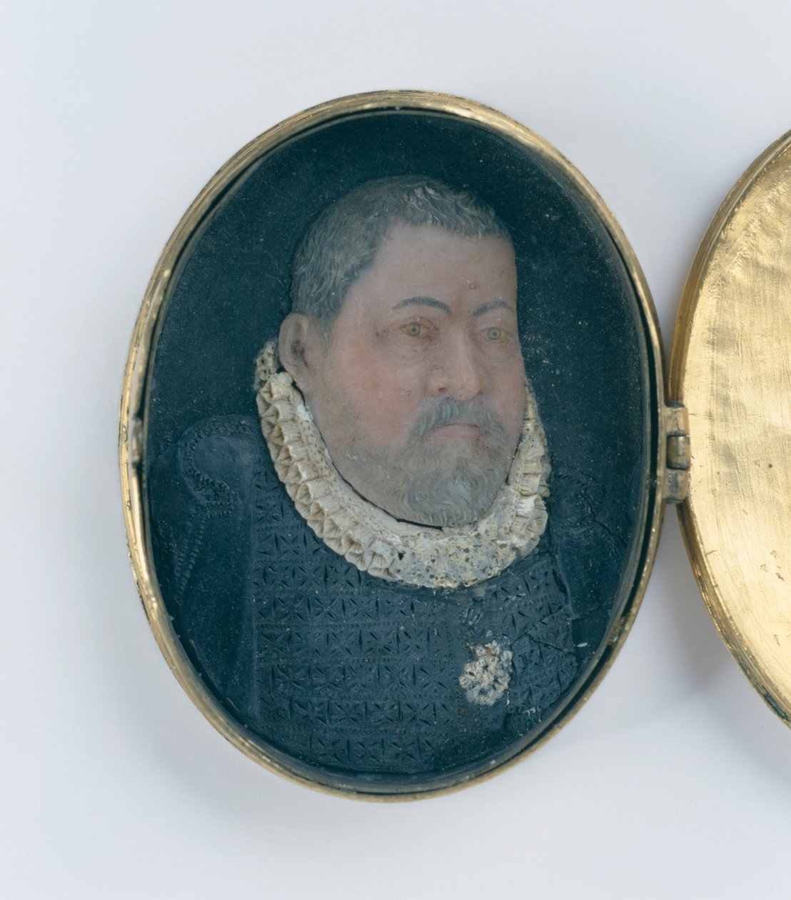 Medál viaszt tartalmazó miniatűr Landgrave Wilhelm IV portréja (aranyozott ezüst és viasz) (a 312102 és a 312135 részlete) alkotó: German School