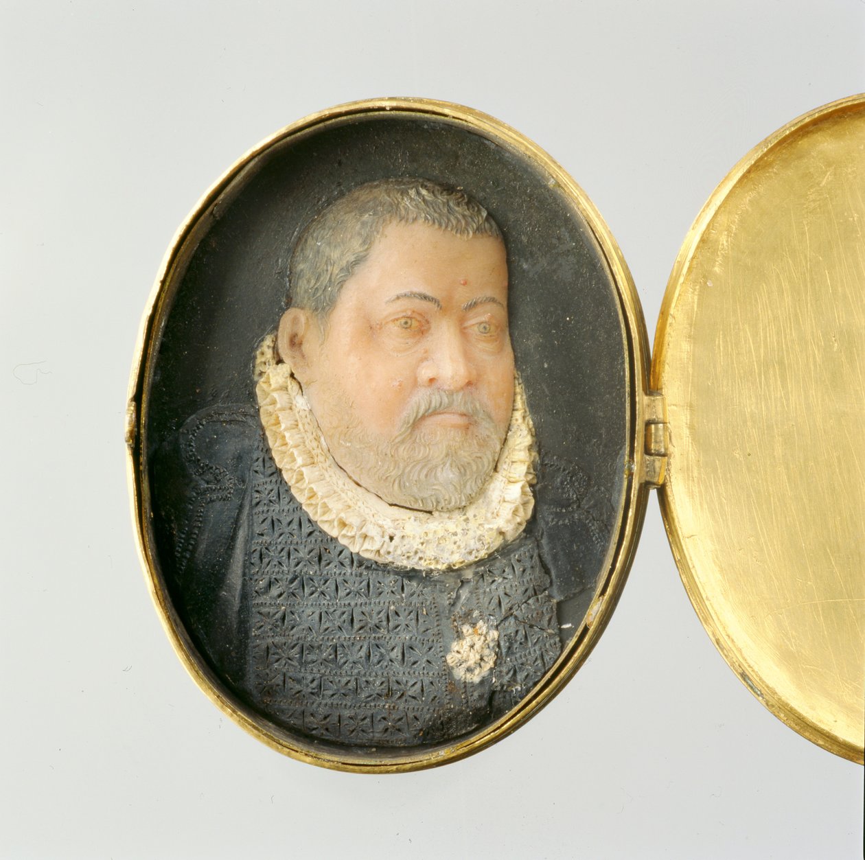 Medál, amely viaszos miniatűr portrét tartalmaz Wilhelm IV Landgraveról (viasz és aranyozott ezüst) (lásd még: 312134 és 312135) alkotó: German School