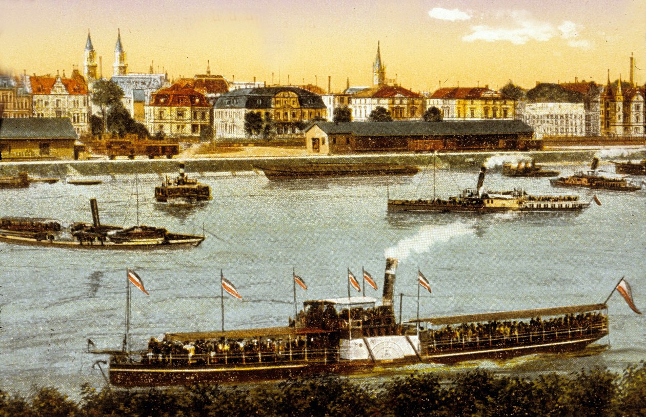 Ludwigshafen am Rhein, 1910 körül (színes litó) alkotó: German School