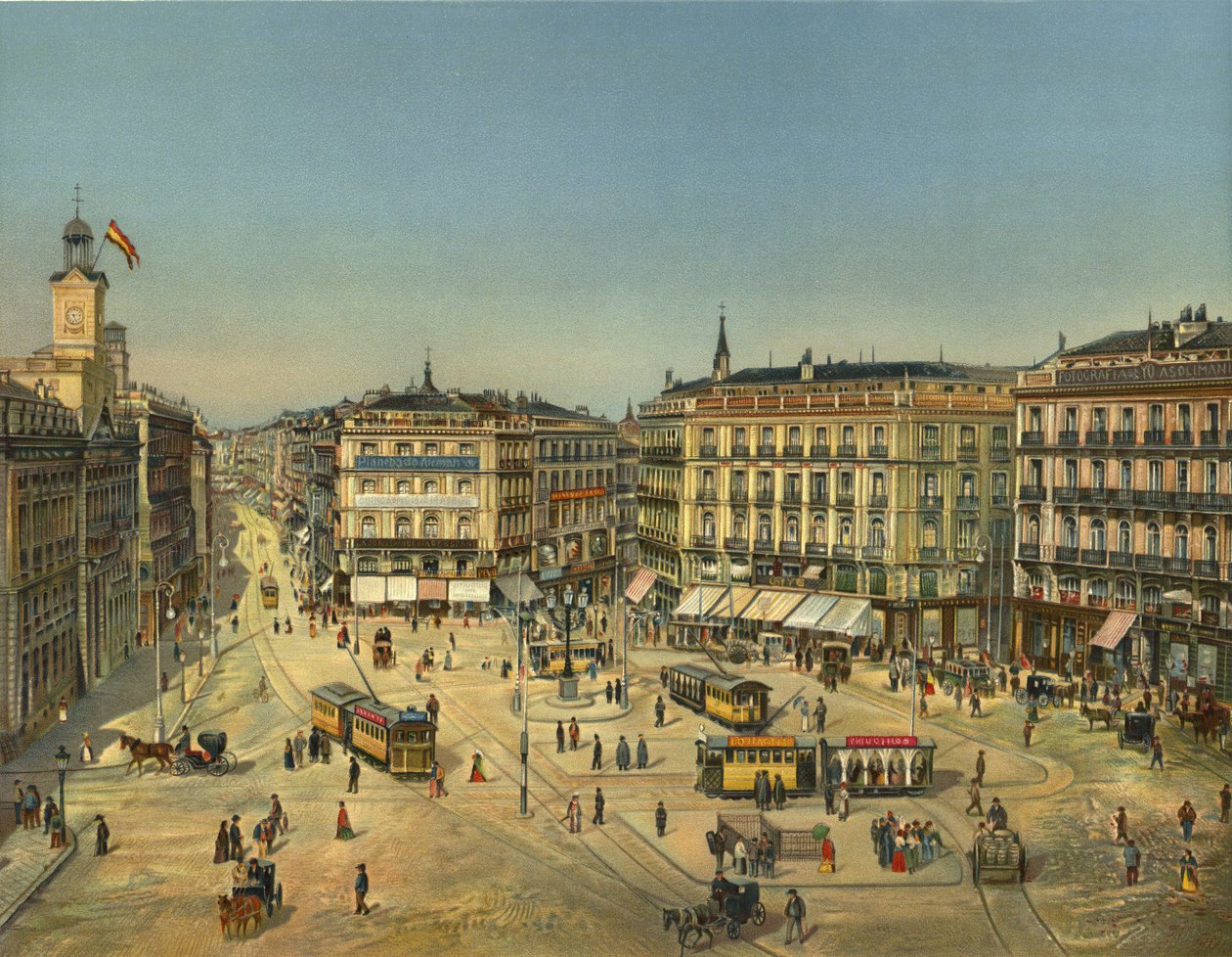 Madrid, Puerta Del Sol (chromolitho) alkotó: German School