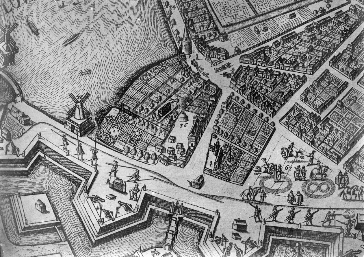 Hamburg térképe, amelyen az első Operaház látható, 1690 alkotó: German School