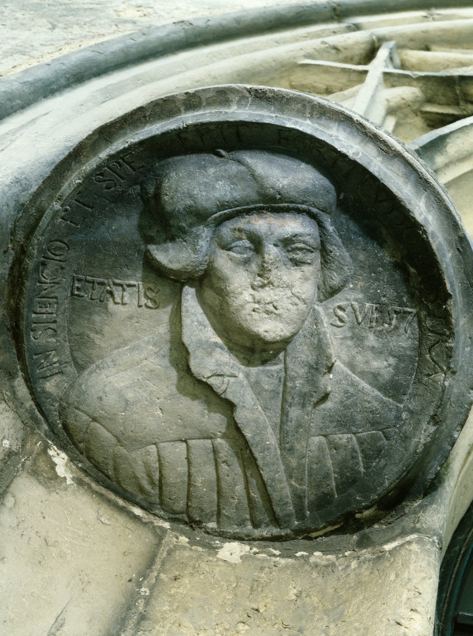 Luther Márton 57 éves a Luthers Rose-val, C16. (dombormű) alkotó: German School
