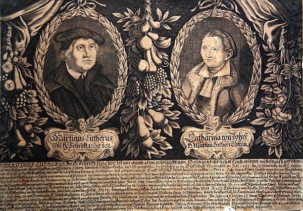 Luther Márton és felesége, Katharina von Bora (metszet) alkotó: German School