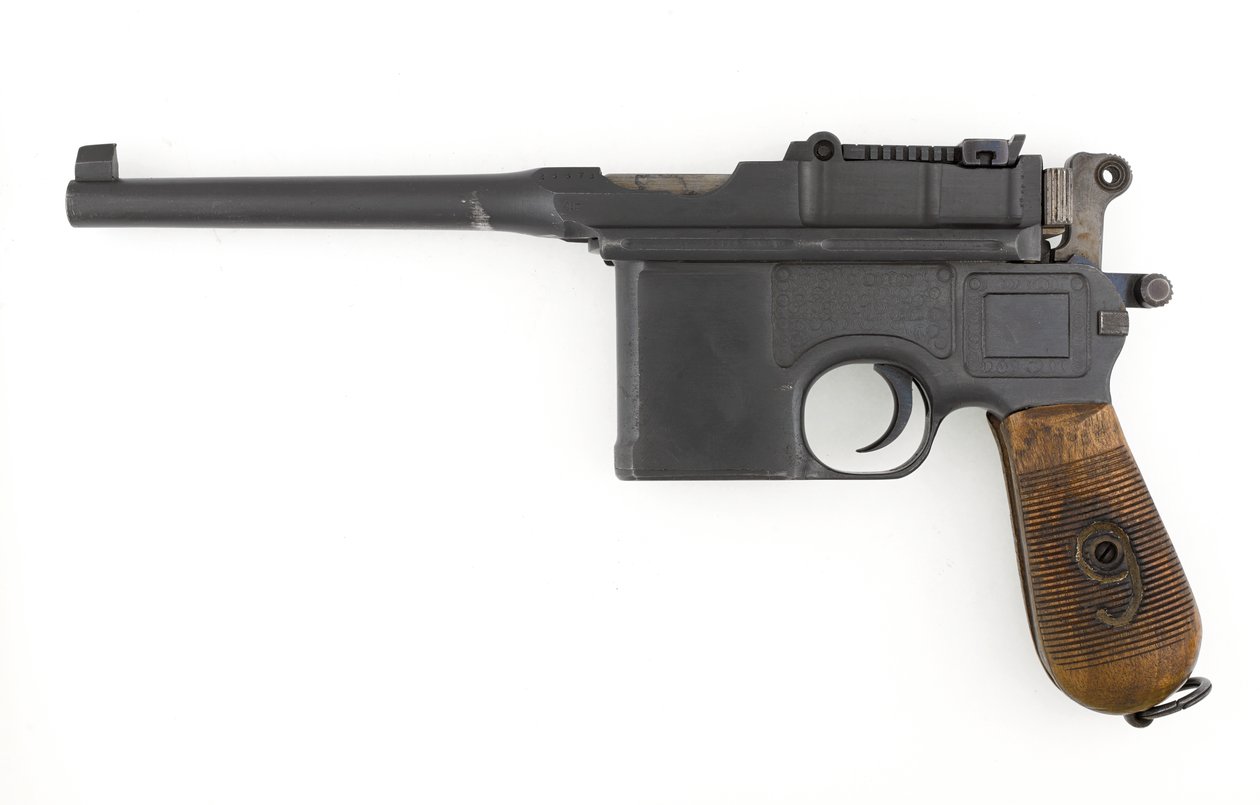 Mauser C96 9 mm-es öntöltő pisztoly, Export modell 9 mm-es Parabellumra átalakítva (pisztoly, öntöltő, Mauser, 9 mm-es C96 átalakítás) alkotó: German School